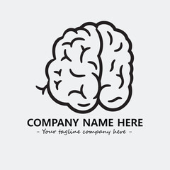 Brain illustration black and white for logo company vector image