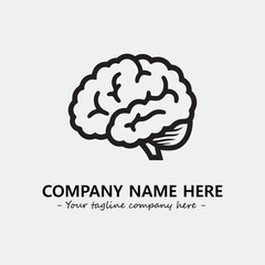 Brain illustration black and white for logo company vector image