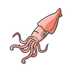 squid icon, squid vector illustration-simple illustration of squid, perfect for squid logos and icons