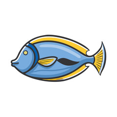 surgeonfish tang icon, surgeonfish tang vector illustration-simple illustration of surgeonfish tang, perfect for surgeonfish tang logos and icons