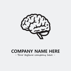 Brain illustration black and white for logo company vector image