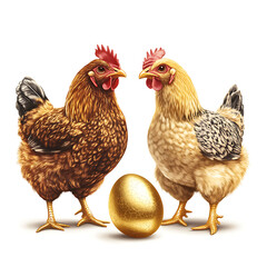 Fototapeta premium Creative conceptual illustrations of eggs, chickens