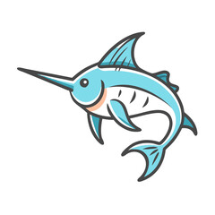 swordfish icon, swordfish vector illustration-simple illustration of swordfish, perfect for swordfish logos and icons