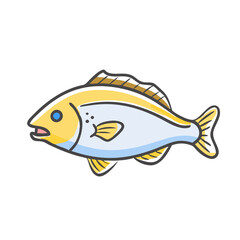 tilefish icon, tilefish vector illustration-simple illustration of tilefish, perfect for tilefish logos and icons