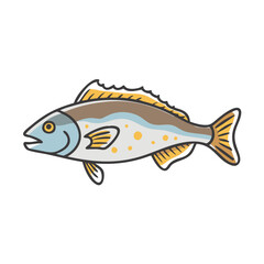 tilefish icon, tilefish vector illustration-simple illustration of tilefish, perfect for tilefish logos and icons