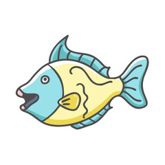 triggerfish icon, triggerfish vector illustration-simple illustration of triggerfish, perfect for triggerfish logos and icons