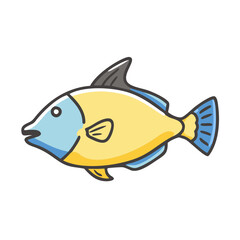 triggerfish icon, triggerfish vector illustration-simple illustration of triggerfish, perfect for triggerfish logos and icons