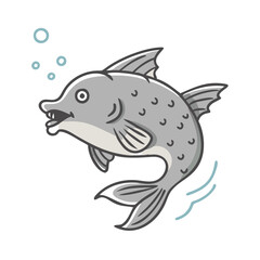 wolf fish icon, wolf fish vector illustration-simple illustration of wolf fish, perfect for wolf fish logos and icons