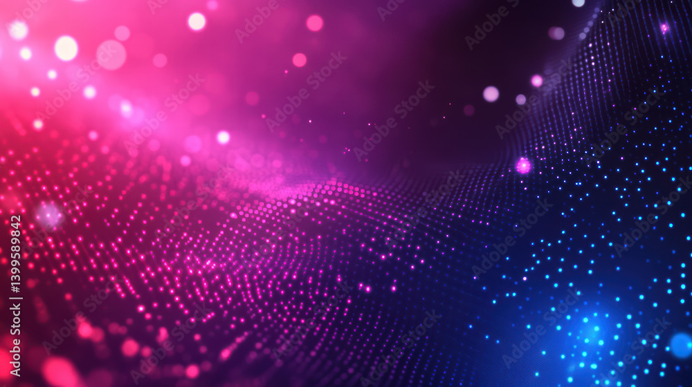 Poster abstract flow of lights: a mesmerizing display of digital lights, painted with vibrant hues, creatin
