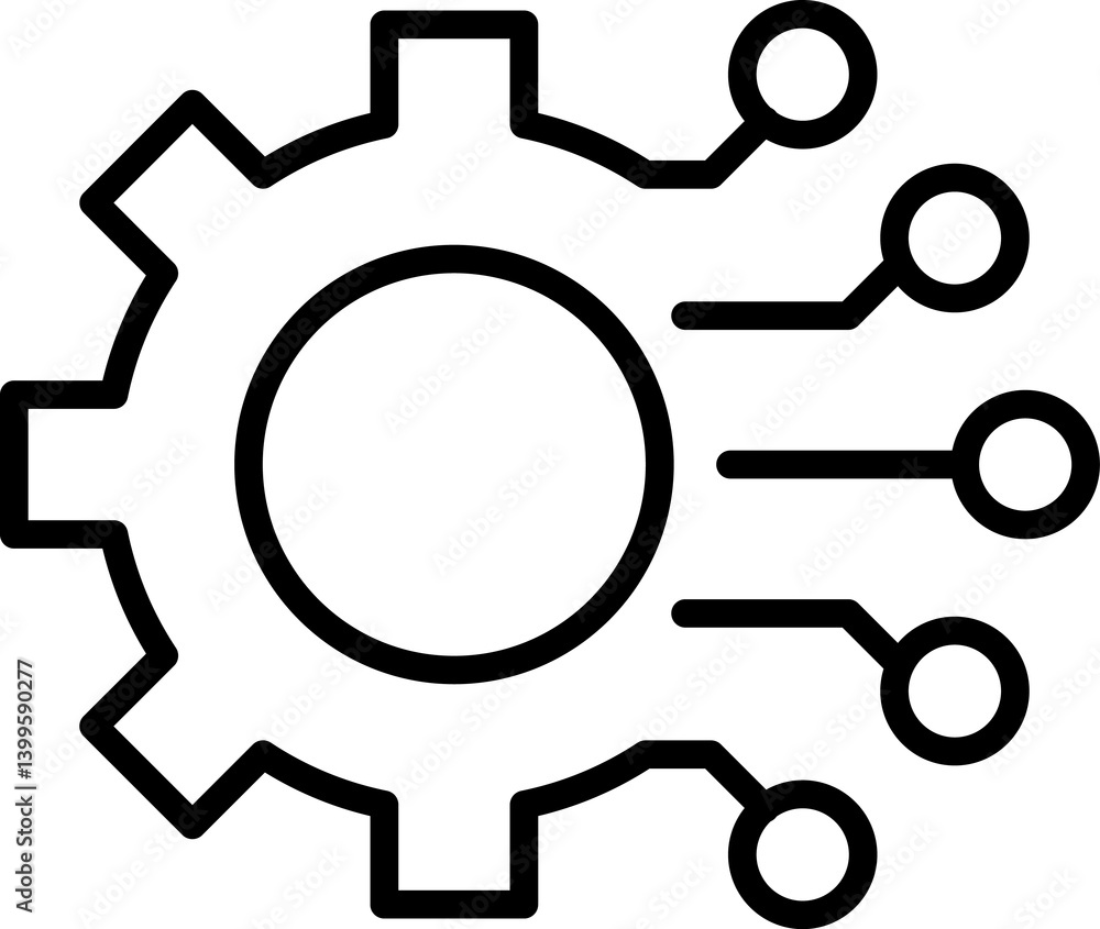 Poster data integration icon. software, api line symbol illustration isolated on white background. circuit 