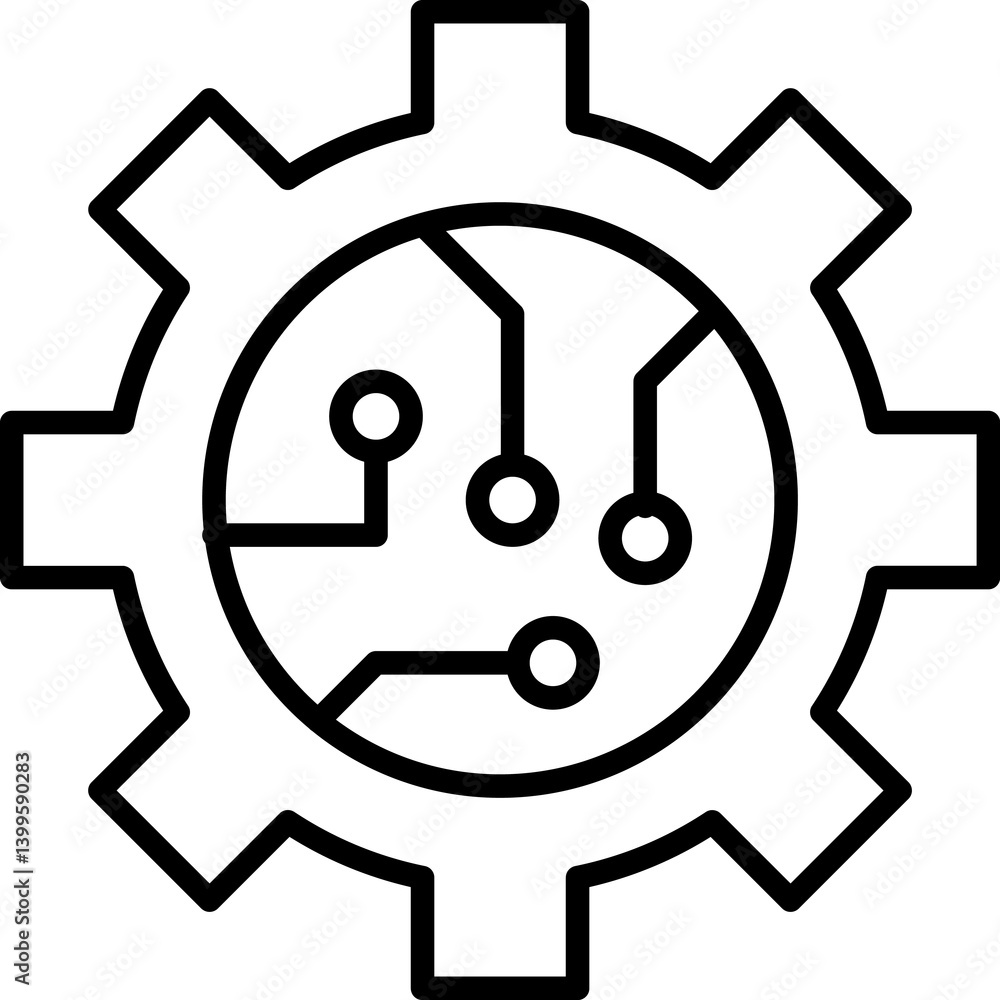 Poster data integration icon. software, api line symbol illustration isolated on white background. circuit 