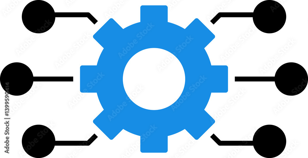 Poster data integration icon. software, api line symbol illustration isolated on white background. circuit 