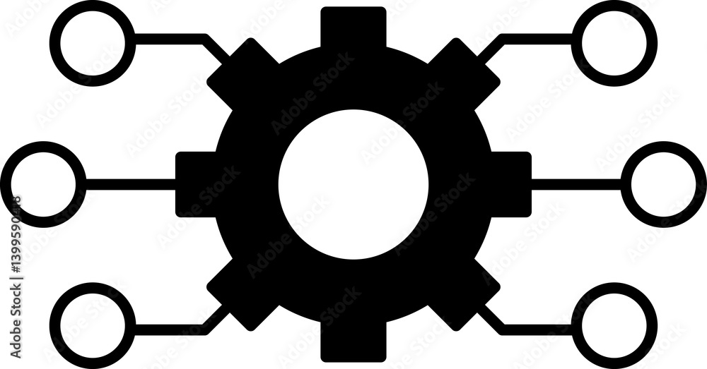 Poster data integration icon. software, api line symbol illustration isolated on white background. circuit 