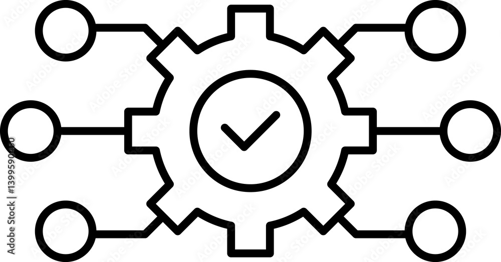 Poster data integration icon. software, api line symbol illustration isolated on white background. circuit 