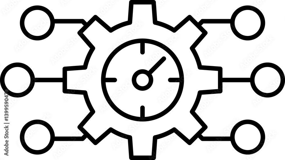 Poster data integration icon. software, api line symbol illustration isolated on white background. circuit 