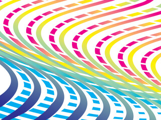 Abstract background with colorful curved lines design. Multicolored modern pattern.