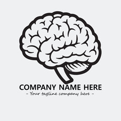 Brain illustration black and white for logo company vector image