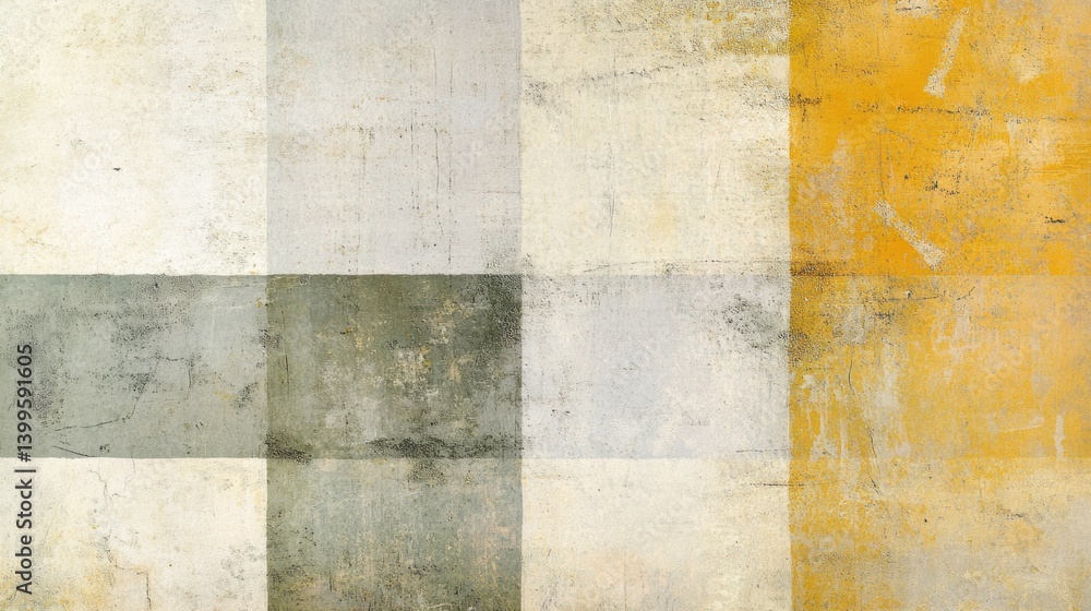 Poster a modern abstract art piece featuring a grid pattern of muted colors.