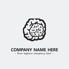 Brain illustration black and white for logo company vector image