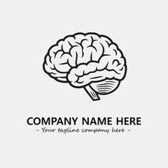 Brain illustration black and white for logo company vector image