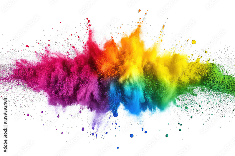 Poster a vibrant explosion of colored powder creates a dynamic and artistic visual effect often used in fes