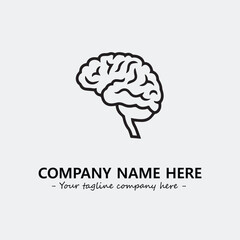 Brain illustration black and white for logo company vector image