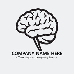 Brain illustration black and white for logo company vector image