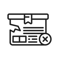 Delivery Box Rejected icon vector image. Suitable for mobile apps, web apps and print media.
