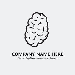 Brain illustration black and white for logo company vector image