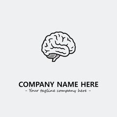 Brain illustration black and white for logo company vector image
