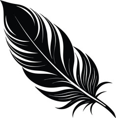 Obraz premium Feather Silhouette Vector | Elegant Bird Feather Design for Creative Use