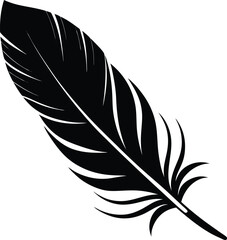 Obraz premium Feather Silhouette Vector | Elegant Bird Feather Design for Creative Use