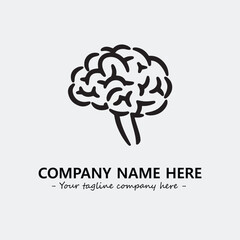 Brain illustration black and white for logo company vector image