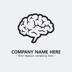 Brain illustration black and white for logo company vector image