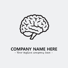 Brain illustration black and white for logo company vector image