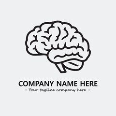 Brain illustration black and white for logo company vector image