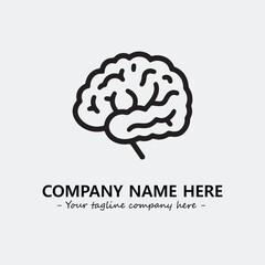 Brain illustration black and white for logo company vector image