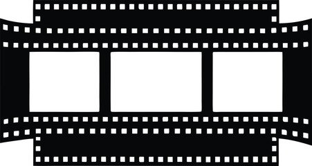Film Strip Silhouette Vector | Retro Movie Reel Design for Creative Projects