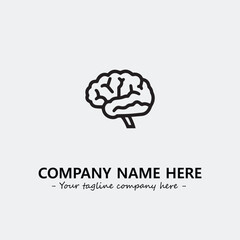 Brain illustration black and white for logo company vector image