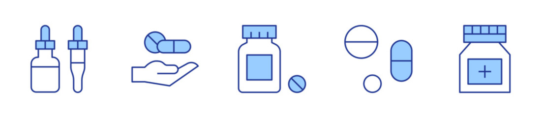 medicine, pills. Medicine Icon vector illustration. Line Duotone style. Editable stroke.-2