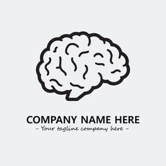 Brain illustration black and white for logo company vector image