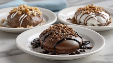 Tablet desserts with various toppings pre-1 - raspberry tablet cherry chocolate