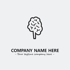 Brain illustration black and white for logo company vector image