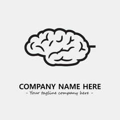 Brain illustration black and white for logo company vector image