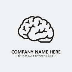 Brain illustration black and white for logo company vector image