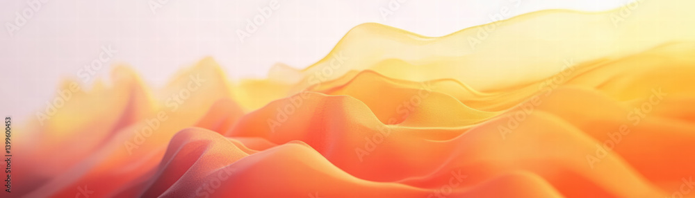 Aufkleber abstract glowing landscape: an ethereal depiction of a landscape bathed in warm hues, where undulati