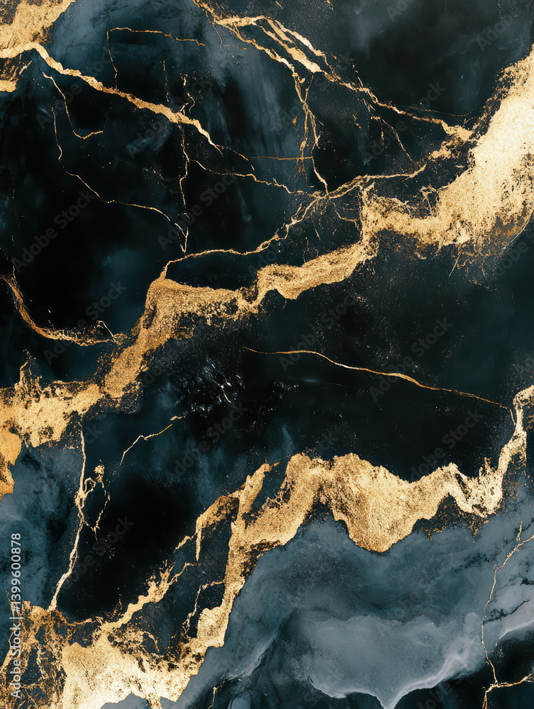 Poster elegant marble texture: abstract view of a sophisticated marble pattern featuring deep navy and capt