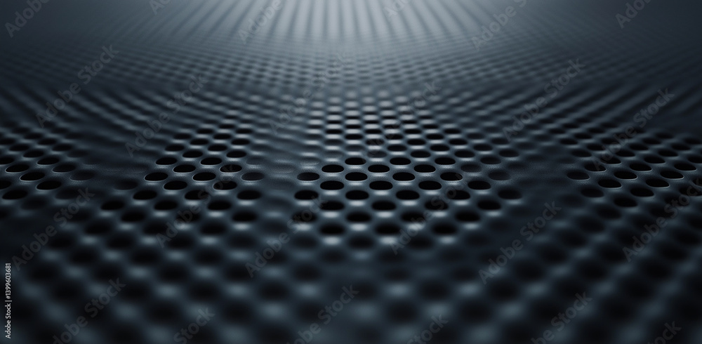 Aufkleber small dots evenly distributed on a black background, forming a minimalist geometric pattern.