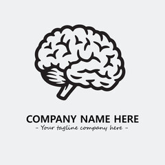 Brain illustration black and white for logo company vector image