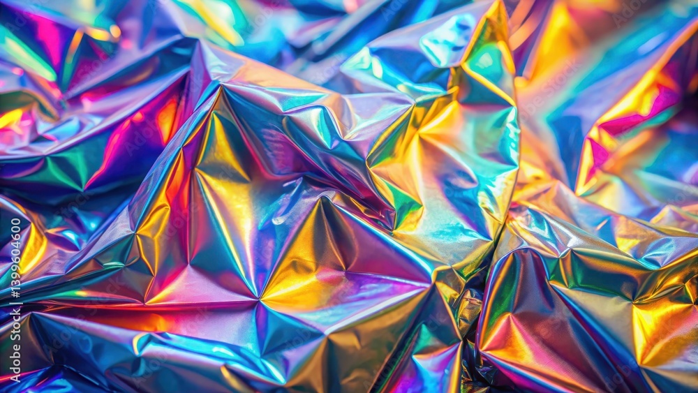 Poster holographic rainbow foil iridescent texture creating an abstract hologram background with vibrant an